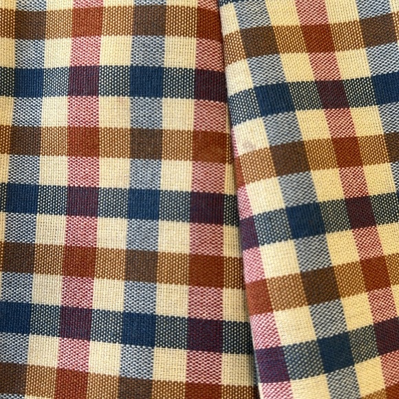 USA vintage checkered plaid zipper front shortalls Jon Jon’s - Picture 5 of 8